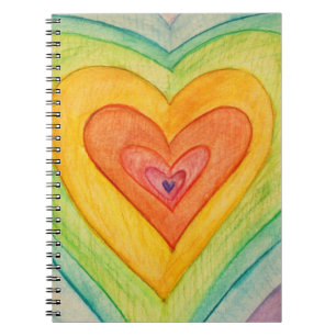 Cuaderno Rainbow Hearts Love Art Notebook Journal