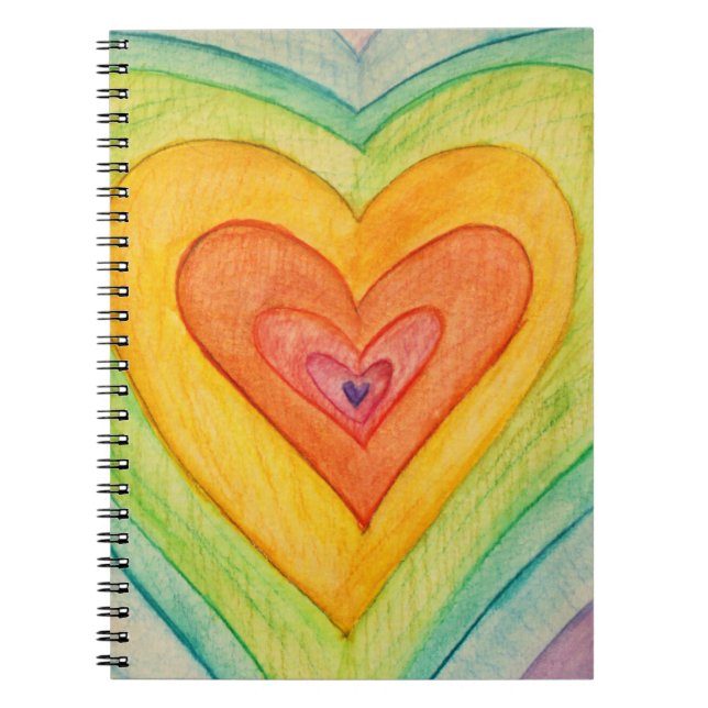 Cuaderno Rainbow Hearts Love Art Notebook Journal (Frente)