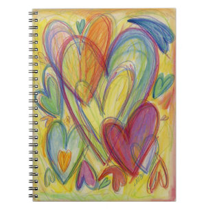 Cuaderno Rainbow Hearts Love Art Notebook Journal