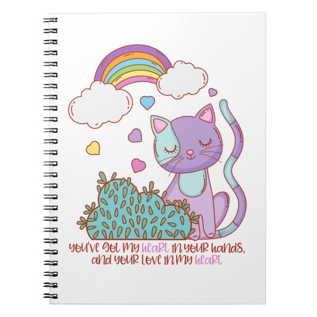 Cuaderno Rainbow Kitten Notebook + Quote (Frente)