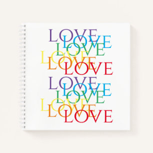 Cuaderno RAINBOW LOVE 8.5x8.5 Bloc de notas en espiral