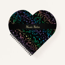 Rainbow Music Notes Personalized Heart
