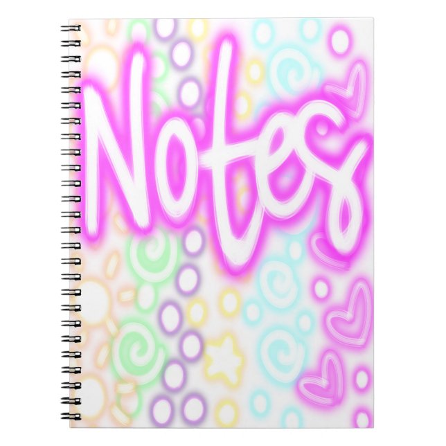Cuaderno Rainbow “Notes” Notebook – Neon Pastel Aesthetic  (Frente)