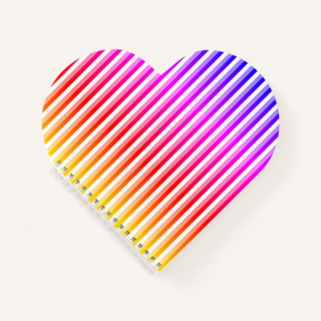 Cuaderno Rainbow Stripes Heart (Anverso)