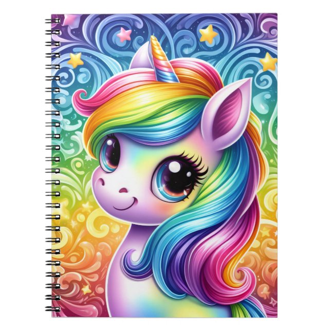 Cuaderno Rainbow unicorn cute fun notebook (Frente)