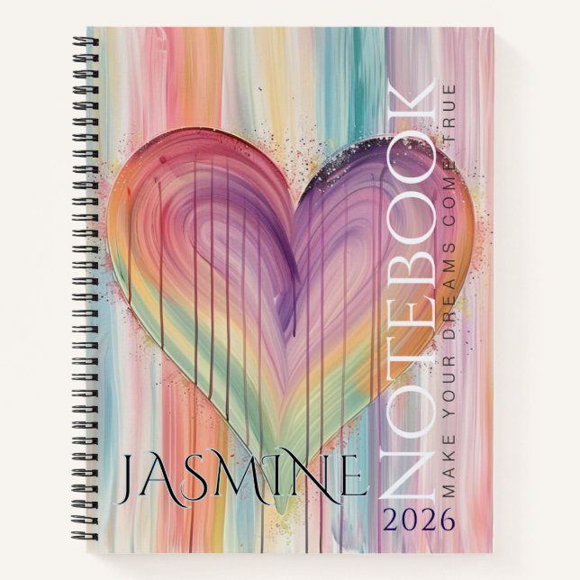 Cuaderno Rainbow Watercolor Heart  Making Dreams Come True (Anverso)