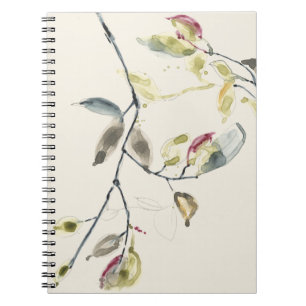 Cuaderno Rama de hoja de color agua