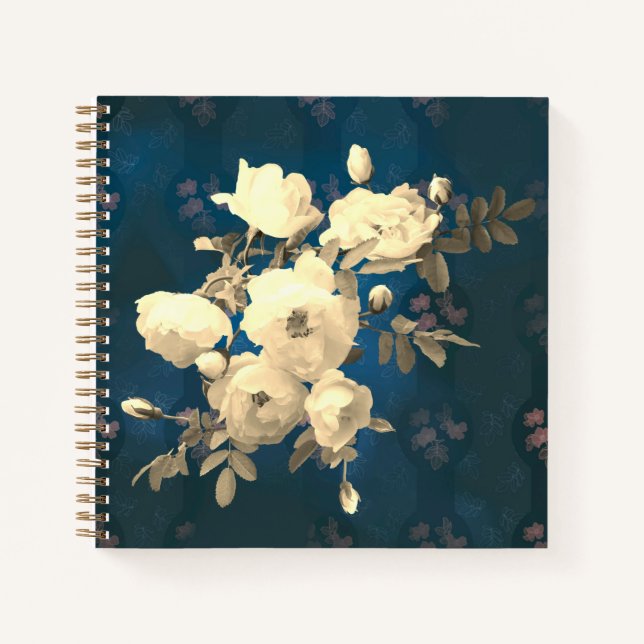 Cuaderno Rama de rosas blancas 2 para portátiles (Anverso)
