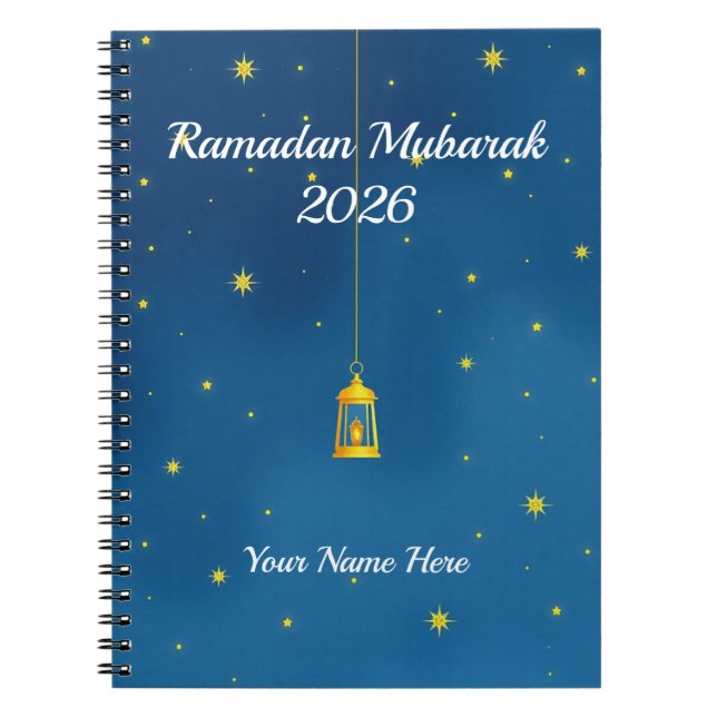 Cuaderno Ramadán Celestial Dorado Marina (Frente)