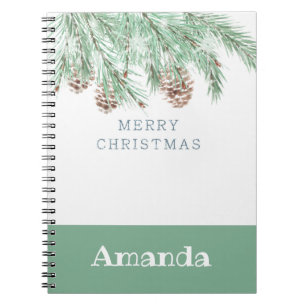 Cuaderno ramas con conos, Navidad, conos de Navidad