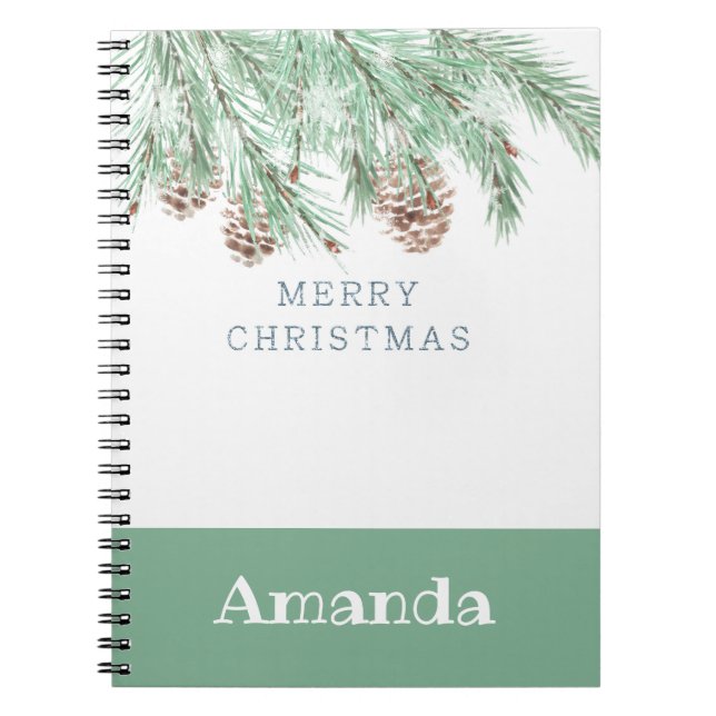Cuaderno ramas con conos, Navidad, conos de Navidad (Frente)