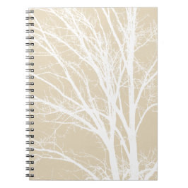 Cuaderno Ramas de árbol blanco crema rústica