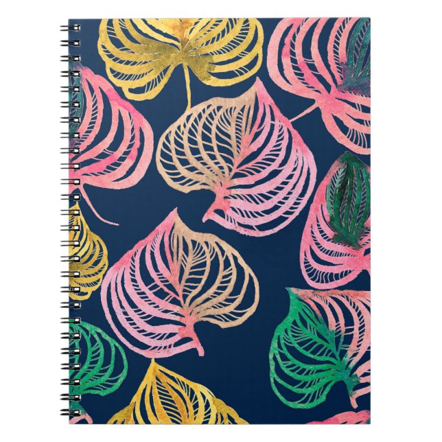 Cuaderno Ramas de césped de patrón floral sin soldadura de  (Frente)
