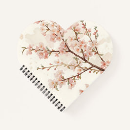 Cuaderno Ramas de flor de cerezo rosa suave