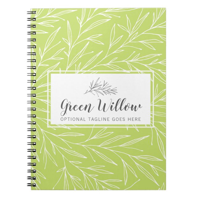 Cuaderno Ramas de hojas botánicas modernas vegetación minim (Frente)