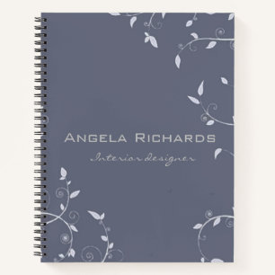 Cuaderno Ramas de hojas rizadas azules