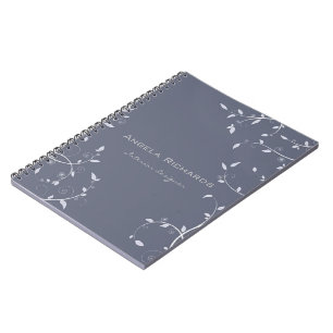 Cuaderno Ramas de hojas rizadas azules