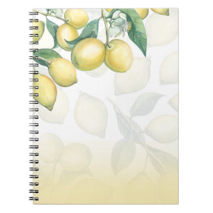Cuaderno Ramas de limón blancas y amarillas rústicas chic c