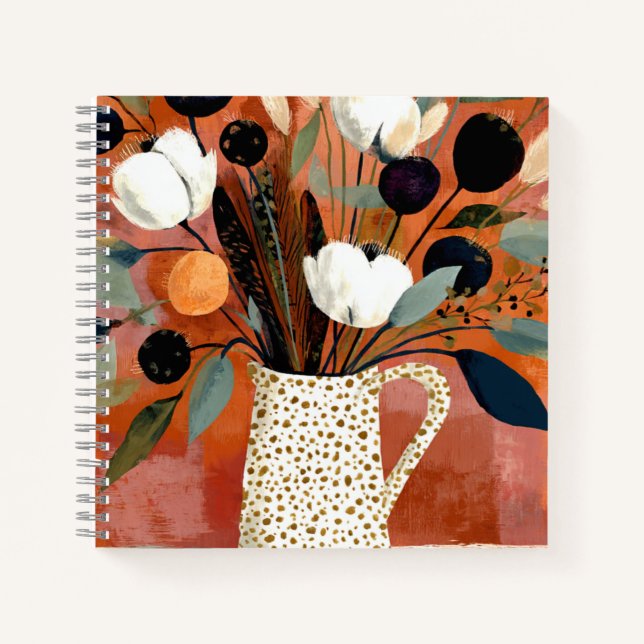 Cuaderno Ramas de otoño oscuro salpicadas de jarra (Anverso)