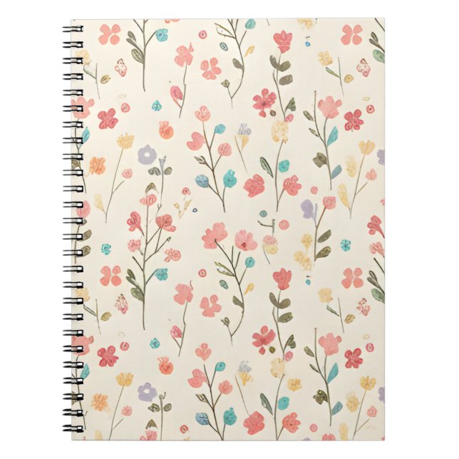 Cuaderno Ramas delicadas de flores silvestres en acuarela s (Frente)