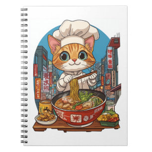 Cuaderno Ramen Neko � Gato Chef Divertido Anime Comida