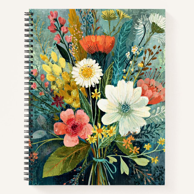 Cuaderno Ramillete primaveral colorido (Anverso)