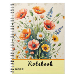 Cuaderno Ramo de Acuarela de Flores Silvestres