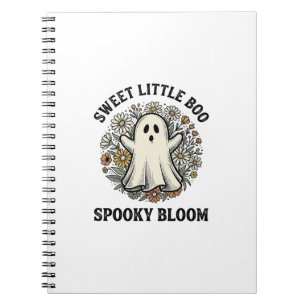 Cuaderno Ramo de Boo de flores fantasmales vintage y lindo