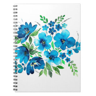 Cuaderno Ramo de color azul claro, suave fl