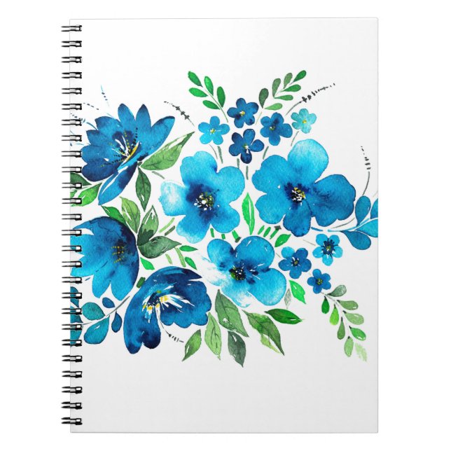 Cuaderno Ramo de color azul claro, suave fl (Frente)