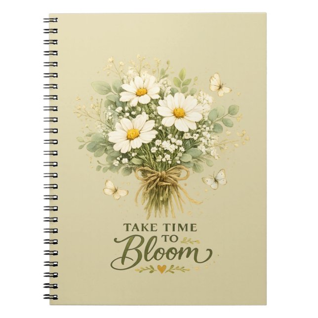 Cuaderno Ramo de flores silvestres blancas (Frente)