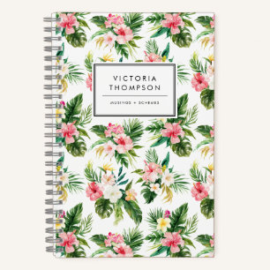 Cuaderno Ramo de flores tropicales en acuarela patrón