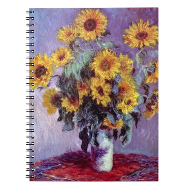 Cuaderno Ramo de Girasoles por Claude Monet, Arte Antiguo (Frente)