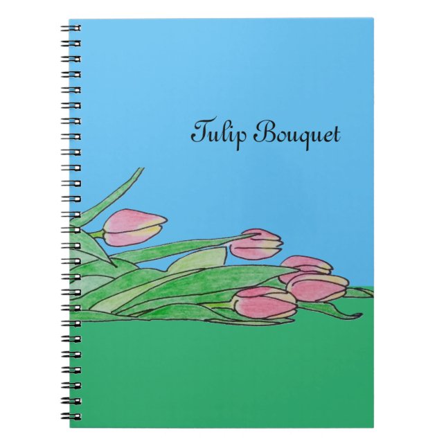 Cuaderno Ramo de tulipanes acostado  (Frente)