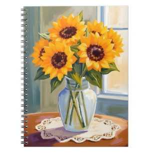 Cuaderno Ramo Floral de Girasoles Amarillos Acuarela