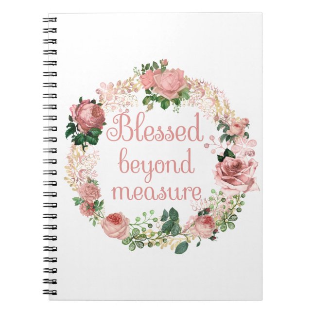 Cuaderno Ramo Floral Rosa Pálido Sin Medida/Bendecido (Frente)