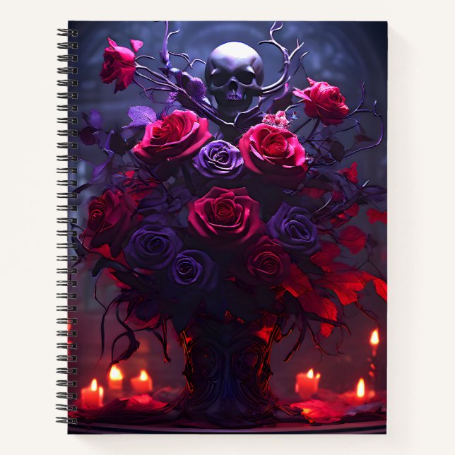 Cuaderno Ramo gótico de cráneo y velas (Anverso)