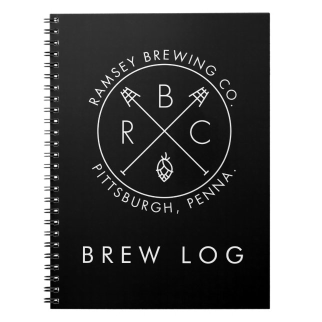 Cuaderno Ramsey que elabora cerveza el registro del Brew (Frente)