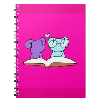 Cuaderno Rana adorable de amantes de libros rosados 