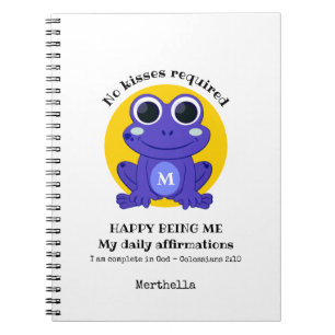 Cuaderno Rana Adorable FELIZ DE SER YO Personalizado Cristi