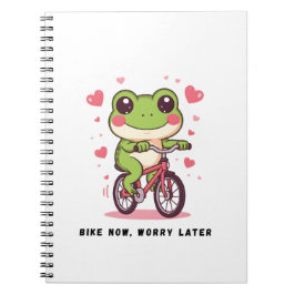 Cuaderno Rana Adorable Montando Bicicleta | Regalo Divertid