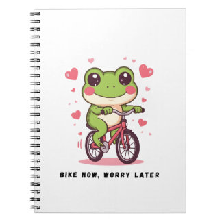 Cuaderno Rana Adorable Montando Bicicleta | Regalo Divertid
