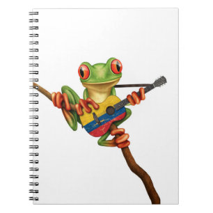 Cuaderno Rana arbórea que juega blanco colombiano de la