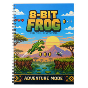 Cuaderno Rana, arte de píxeles retro de 8 bits