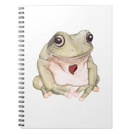 Cuaderno Rana de árbol verde dibujada a mano