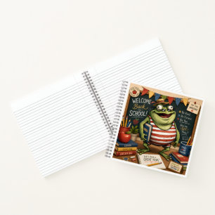 Cuaderno Rana de Regreso a Clases PNG, Decoración de Aula p