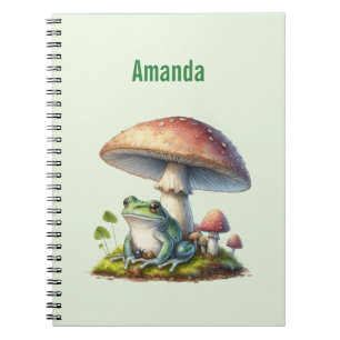 Cuaderno Rana debajo de una seta naturaleza linda