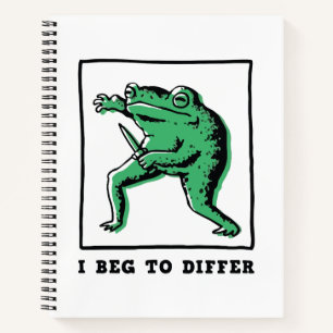 Cuaderno Rana divertida con cuchillo – meme "Discrepo"