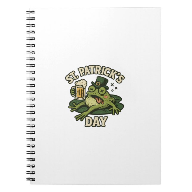Cuaderno Rana divertida y soñolienta día de San Patricio (Frente)