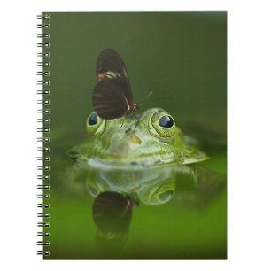 Cuaderno Rana dulce con mariposa en la nariz